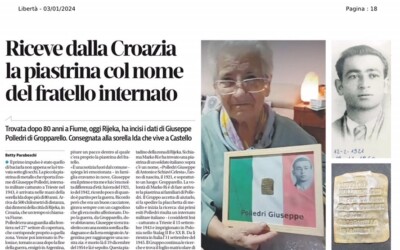 Riceve dalla Croazia la piastrina col nome del fratello internato